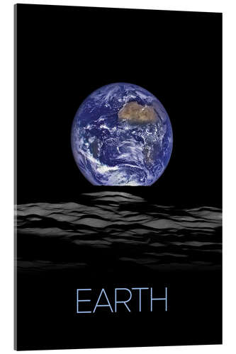 Tableau en verre acrylique Earth, Photo from the Moon