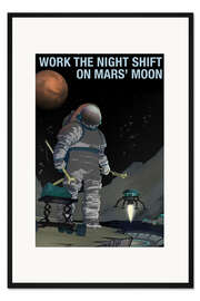 Gerahmter Kunstdruck Work The Night Shift On Mars' Moon