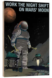 Obraz na drewnie Work The Night Shift On Mars' Moon - NASA