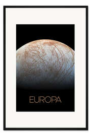 Gerahmter Kunstdruck Europa, der größte Mond des Jupiters