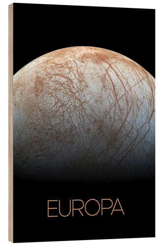 Cuadro de madera Europa, the largest moon of Jupiter