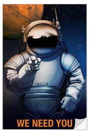 Naklejka na ścianę We Need You - Space Travel Recruitment
