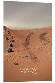 Acrylic print Rover tracks on Mars - NASA