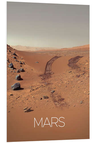 Foam board print Rover tracks on Mars