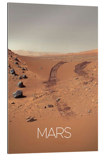 Gallery print Rover tracks on Mars