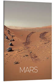 Magnettafel Rover-Spuren auf Mars