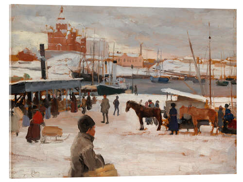Cuadro de metacrilato Winter Day at Helsinki Market Square, 1889