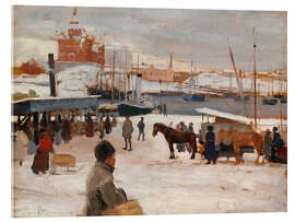 Cuadro de metacrilato Winter Day at Helsinki Market Square, 1889 - Albert Edelfelt
