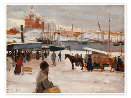 Tableau Winter Day at Helsinki Market Square, 1889 - Albert Edelfelt