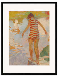 Impresión de arte enmarcada Swimmer Girl - Oskari Paatela, 1913