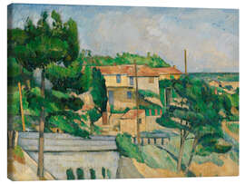 Lienzo The Road Bridge at L'Estaque, 1882 - Paul Cézanne
