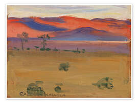 Reprodução Sunset on the Savannah, 1909 - Akseli Gallen-Kallela