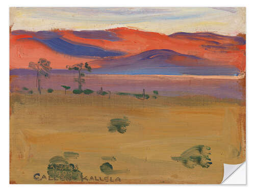 Wandsticker Sonnenuntergang auf der Savannah, 1909