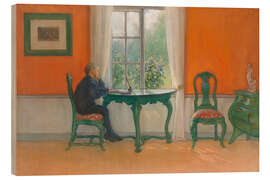 Wood print Required Reading, 1900 - Carl Larsson