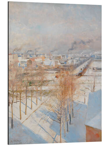 Tableau en aluminium Paris in Snow, 1887