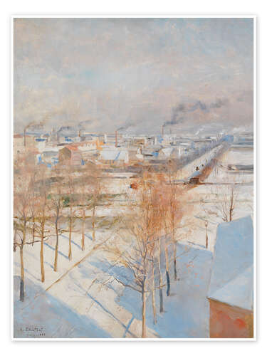 Poster Paris in Snow, 1887