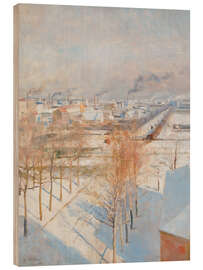 Wood print Paris in Snow, 1887 - Albert Edelfelt