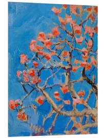 Print på skumplade Coral Tree in Blossom, 1910