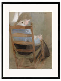 Impresión de arte enmarcada Girl Reading (Seated Girl), 1904 - Helene Schjerfbeck