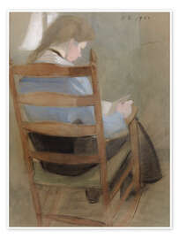 Reprodução Girl Reading (Seated Girl), 1904 - Helene Schjerfbeck