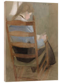 Trätavla Girl Reading (Seated Girl), 1904