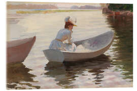 Acrylglas print Woman in a Rowing Boat - Albert Edelfelt