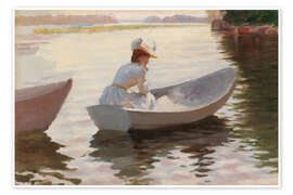 Tableau Woman in a Rowing Boat - Albert Edelfelt