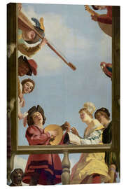 Stampa su tela Musical Group on a Balcony, 1622 - Gerard van Honthorst