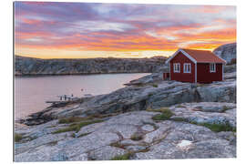 Gallery Print Rote Hütte in den Schären