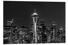 Tableau en aluminium Seattle skyline at night - Melanie Viola