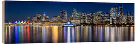 Wood print Vancouver evening panorama - Melanie Viola