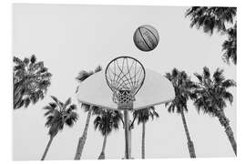 Tableau en PVC Basketball and Palm Trees