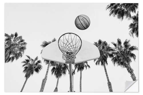 Adesivo murale Basketball and Palm Trees