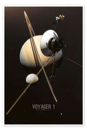 Poster Voyager 1 - Saturn 1980