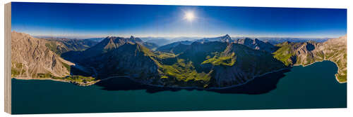 Wood print Lünersee Panorama, Austria