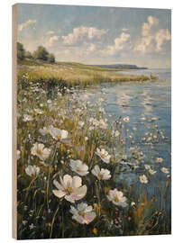 Trebilde Spring landscape, river with wildflowers