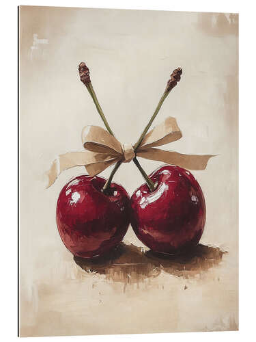 Tableau en plexi-alu Two romantic cherries