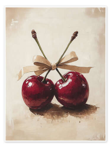 Póster Two romantic cherries