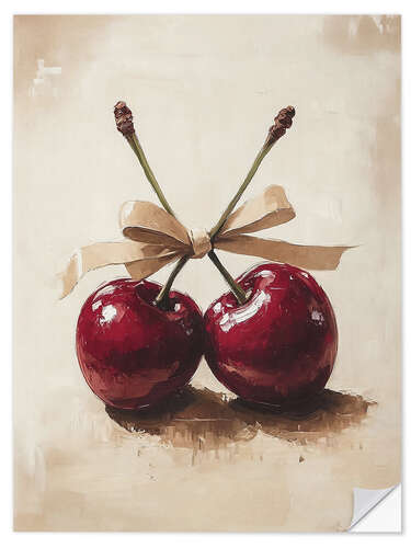 Sticker mural Two romantic cherries