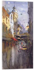 Acrylglasbild Quiet Street with Cafés - Samira Yanushkova