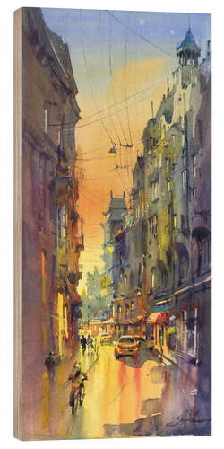 Tableau en bois City in Motion