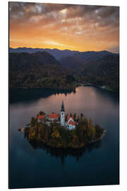 Alubild Bleder See bei Sonnenuntergang, Slovenien - Martin Podt