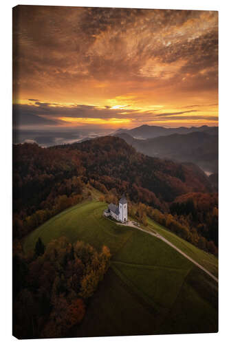 Canvas print Love the sLOVEnian sunrise