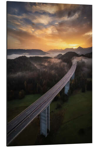 Cuadro de aluminio Bridge to sunrise, Austria