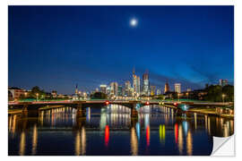Wandsticker Frankfurt am Main, Skyline bei Nacht