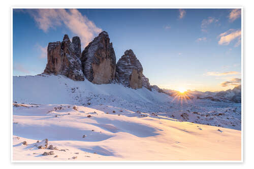 Poster Winter light at the Three Peaks