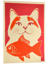 Quadro em acrílico Cat Dreams and Goldfish - Frank Daske