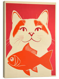 Leinwandbild Katze und Goldfisch - Frank Daske