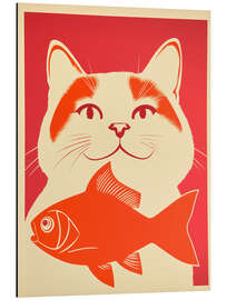 Magnettafel Katze und Goldfisch