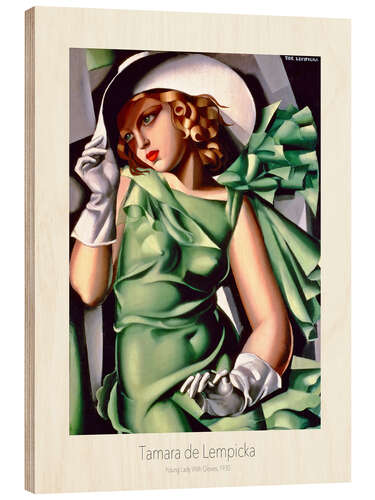 Wood print Young Lady With Gloves, 1930